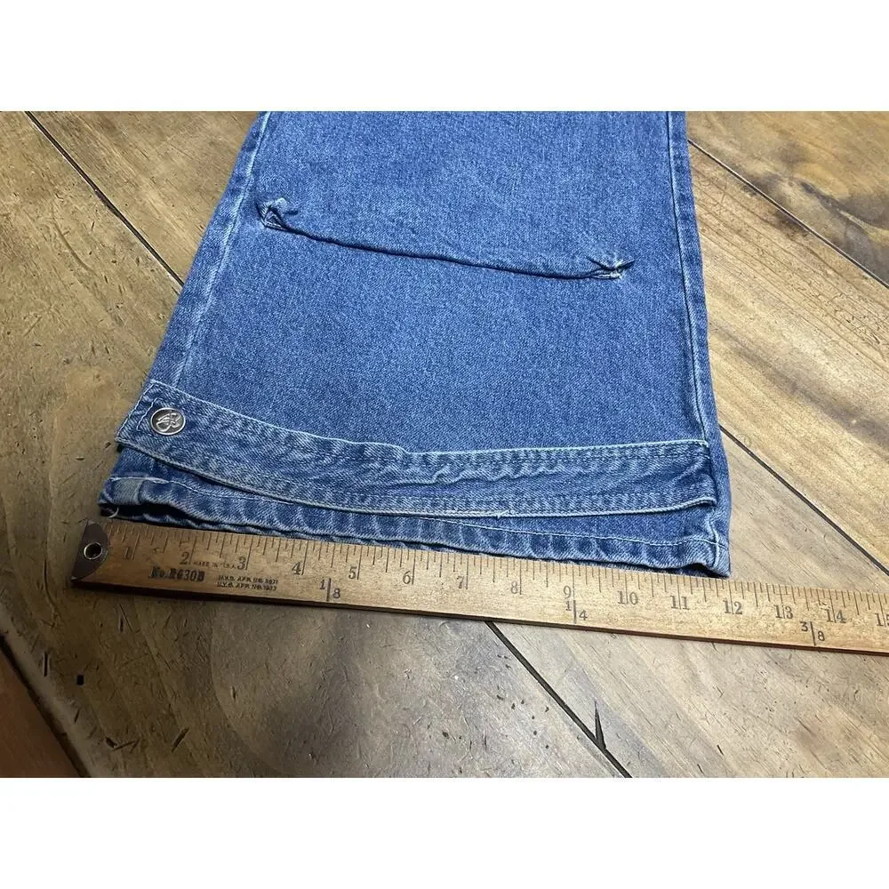 Forever 21 FUBU Denim Cargo Jeans Baggy Y2K Wide Leg Skater Womens Medium 28x31 - Picture 16 of 16